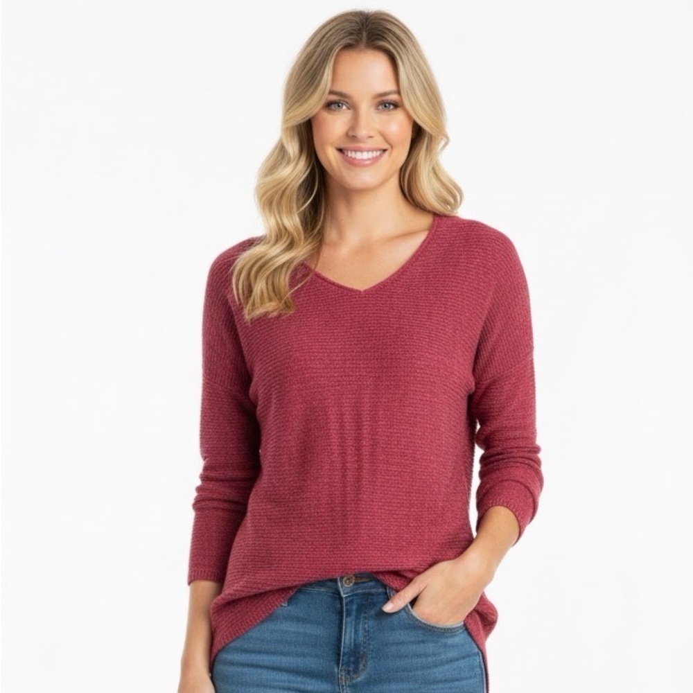 Old Navy Extra Small cranberry color hi lo sweater